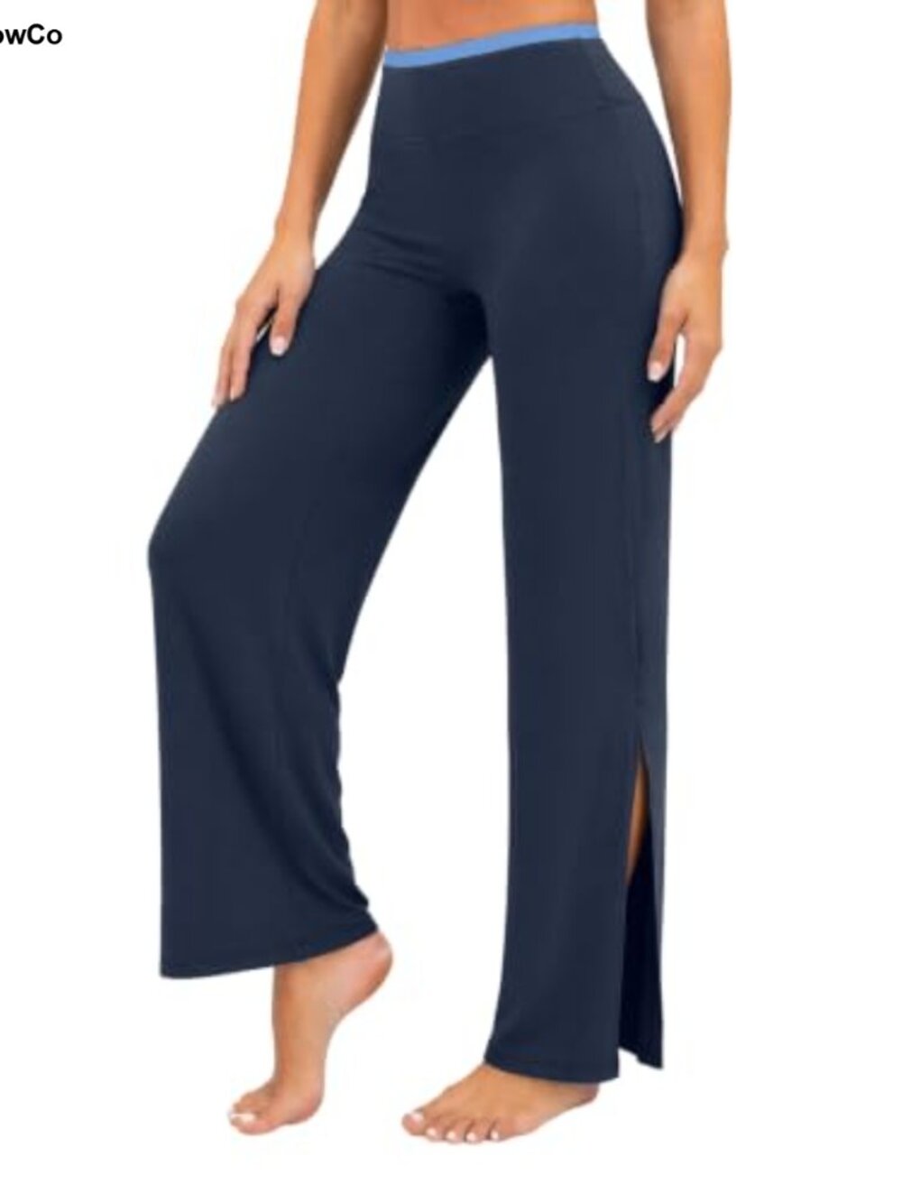 High Rise Wide Leg Yoga Pants Side Split Lounge Pants